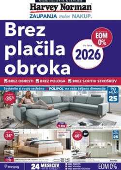 Harvey Norman katalog Brez plačila obroka