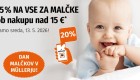Muller akcija -15% na vse za malčke maj 2026