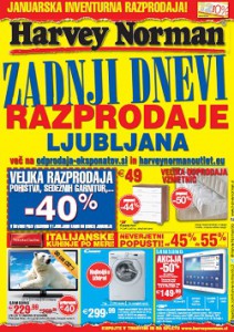 Harvey Norman katalog Zadnji dnevi razprodaje Ljubljana do 31.1.