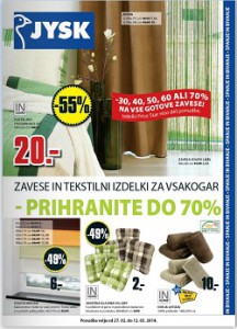Jysk katalog Zavese in tekstilni izdelki