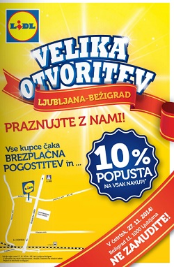 Lidl katalog Velika otvoritev Ljubljana Bežigrad 27. 11.