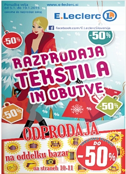 E Leclerc katalog Ljubljana Razprodaja tekstila in obutve