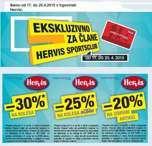 Hervis akcija – kuponi za člane do 20. 4.