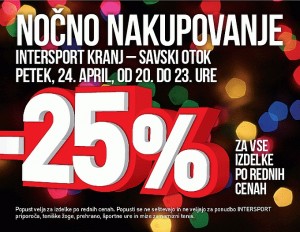 Intersport akcija Nočno nakupovanje Kranj 24. 4.