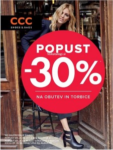 CCC akcija – 30 % na obutev in torbice do 24. 12.