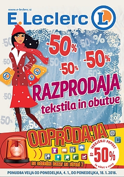 E Leclerc katalog Ljubljana Razprodaja tekstila do 18. 01.