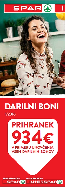 Spar in Interspar katalog Darilni boni 01/2016