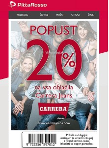 PittaRosso akcija – 20 % na oblačila Carrera Jeans do 13. 02.
