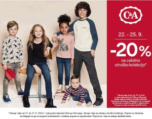 C&A akcija – 20 % na otroško konfekcijo