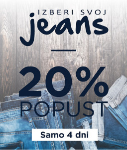 Sportina akcija – 20 % na jeans do 02. 10.