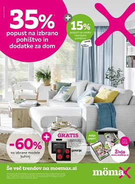 Momax katalog -35% na izbrano pohištvo in dodatke za dom
