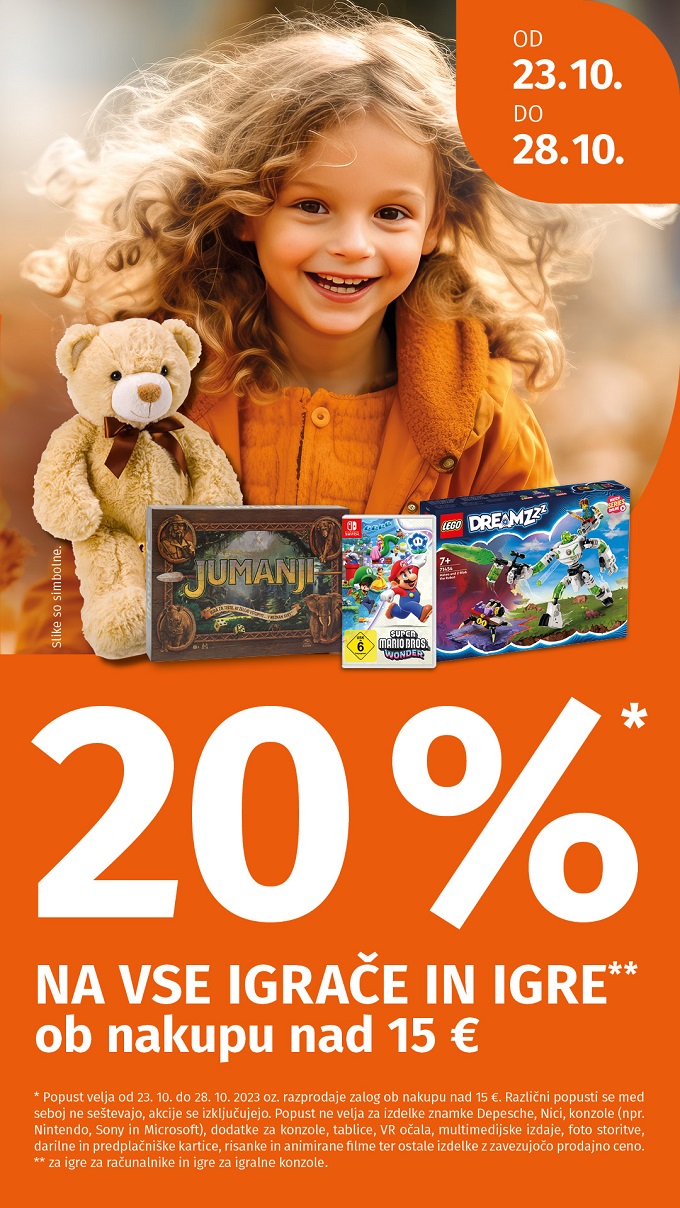 Muller akcija -20% na vse igrače in igre