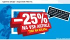 Hervis vikend akcija -25 % popusta na vse artikle