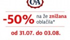 C&A akcija – 50 % na že znižana oblačila