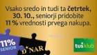 Tuš akcija 11 % za seniorje 30. 10.