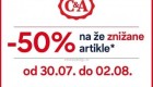 C&A akcija – 50 % na že znižane izdelke do 2. 8.