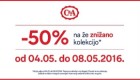C&A akcija – 50 % na že znižano kolekcijo do 08. 05.