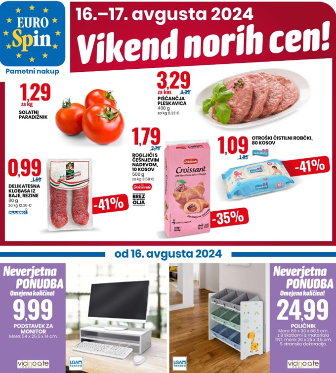 Eurospin vikend norih cen