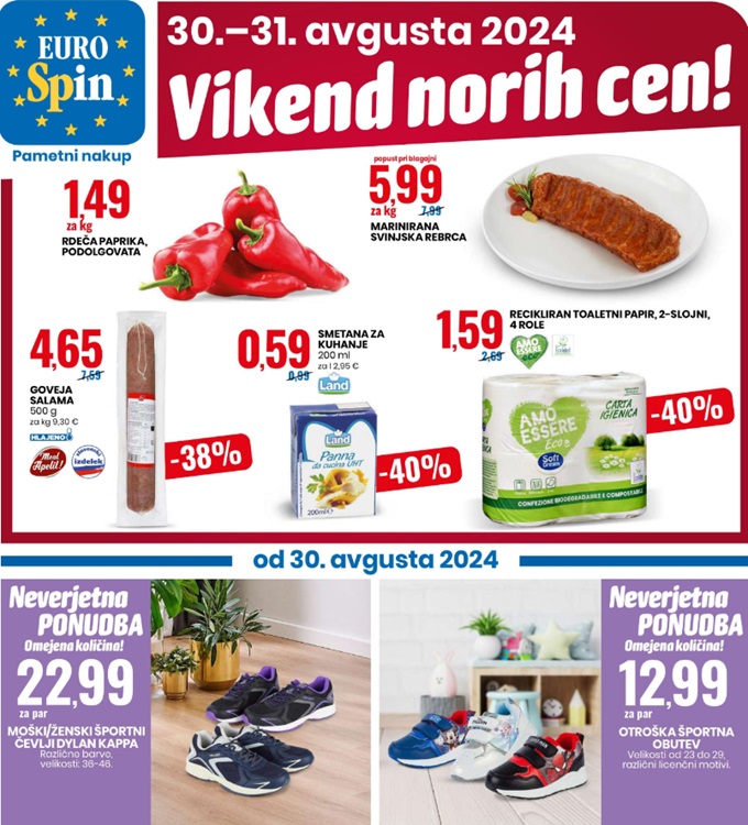 Eurospin vikend norih cen do 31.8.