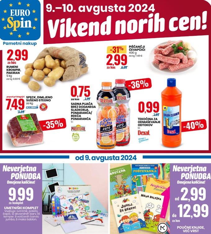 Eurospin vikend norih cen do 10.8.