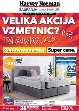 Harvey Norman katalog Velika akcija vzmetnic 