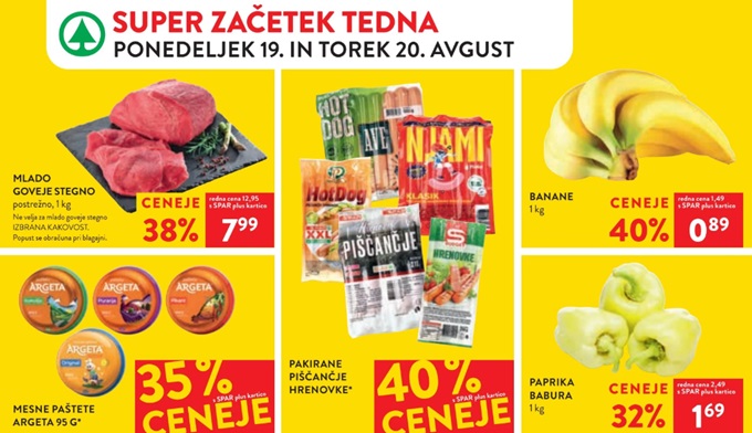 Spar in Interspar akcija za začetek tedna do 20.8.