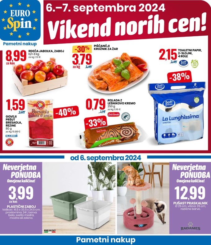 Eurospin vikend norih cen do 7.9.