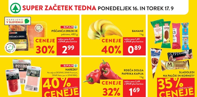 Spar in Interspar akcija za začetek tedna do 17.9.