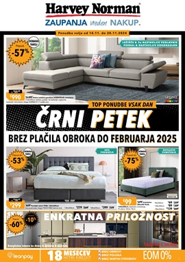 Harvey Norman katalog Črni petek pohištvo do 20.11.