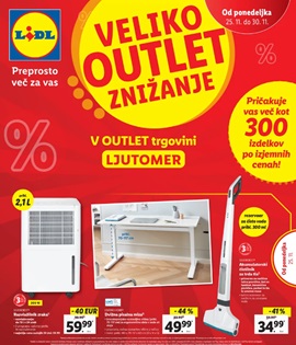 Lidl katalog Veliko outlet znižanje Ljutomer od 25.11.