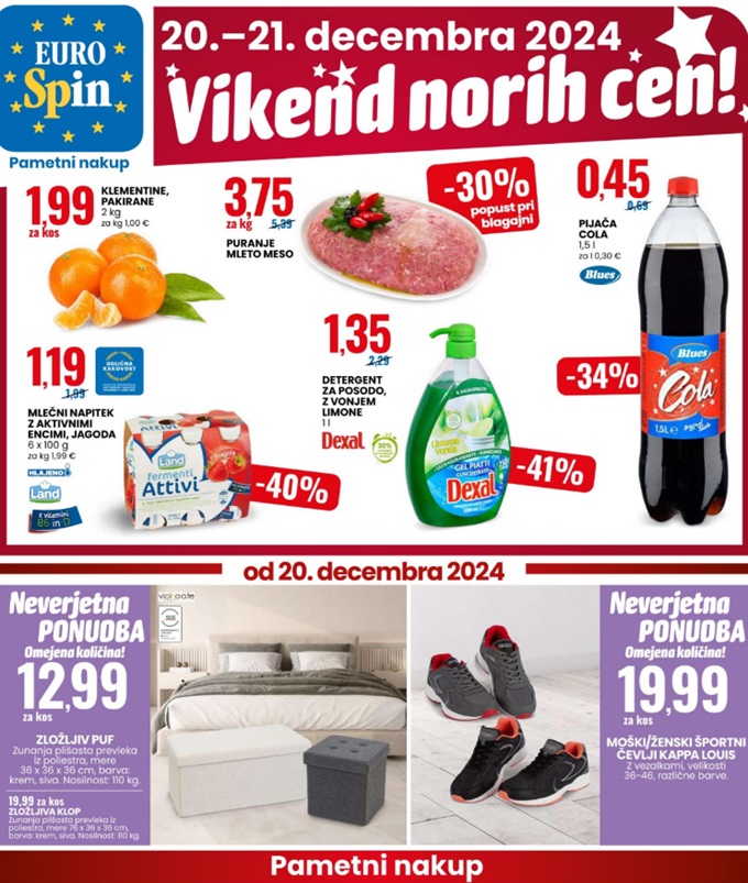 Eurospin vikend norih cen do 21.12.