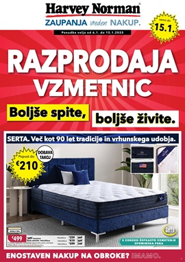 Harvey Norman katalog Razprodaja vzmetnic do 15.1.