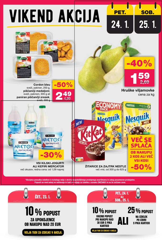 Mercator vikend akcija do 25.1.