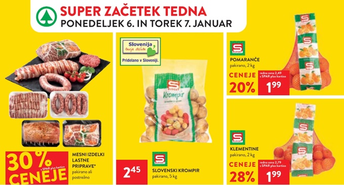 Spar in Interspar akcija za začetek tedna do 7.1.