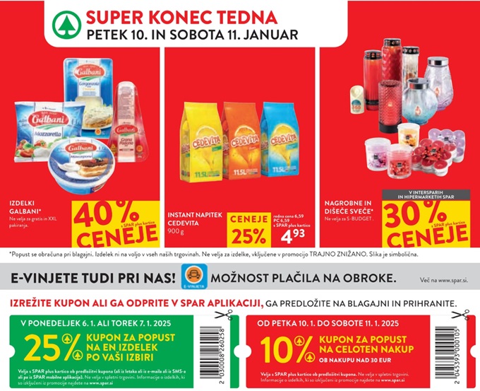 Spar in Interspar vikend akcija do 11.1.