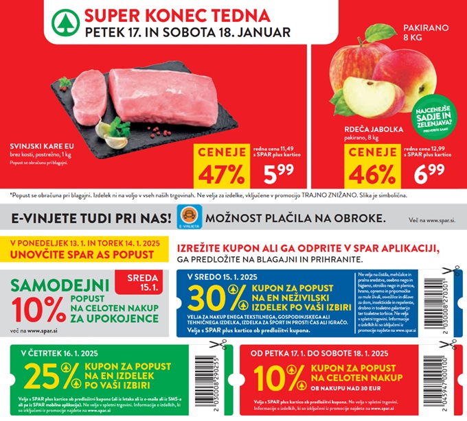 Spar in Interspar vikend akcija do 18.1.