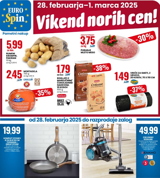 Eurospin vikend norih cen do 1.3.