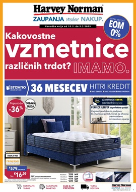 Harvey Norman katalog Kakovostne vzmetnice različnih trdot