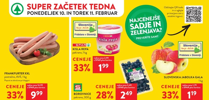 Spar in Interspar akcija za začetek tedna do 11.2.