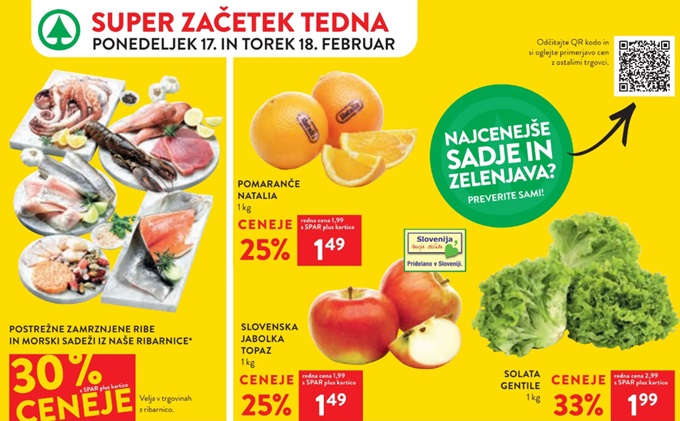 Spar in Interspar akcija za začetek tedna do 18.2.