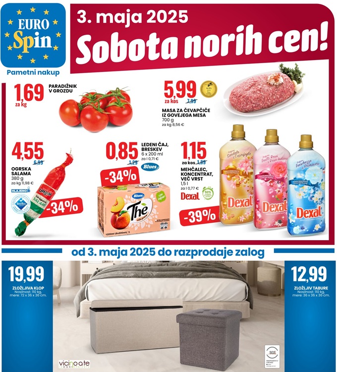 Eurospin sobota norih cen 3.5.