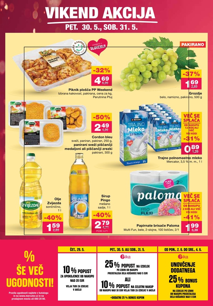 Mercator vikend akcija do 31.5.