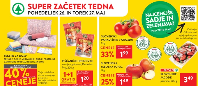 Spar in Interspar akcija za začetek tedna do 27.5.