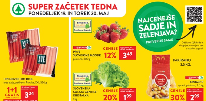 Spar in Interspar akcija za začetek tedna do 20.5.
