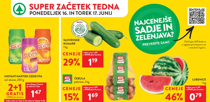 Spar in Interspar akcija za začetek tedna do 17.6.