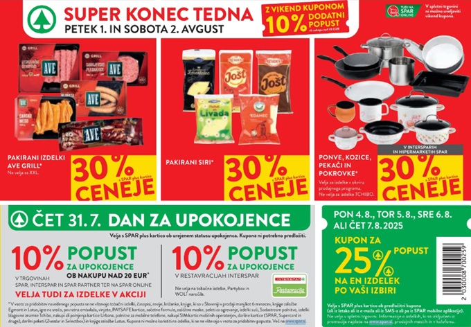 Spar in Interspar akcija konec tedna do 2.8.