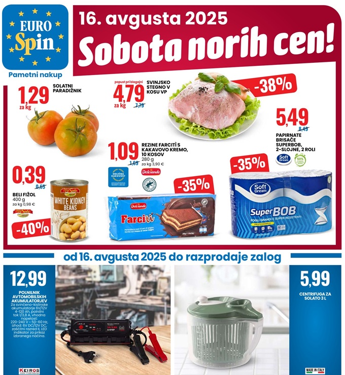 Eurospin sobota norih cen 16.8.