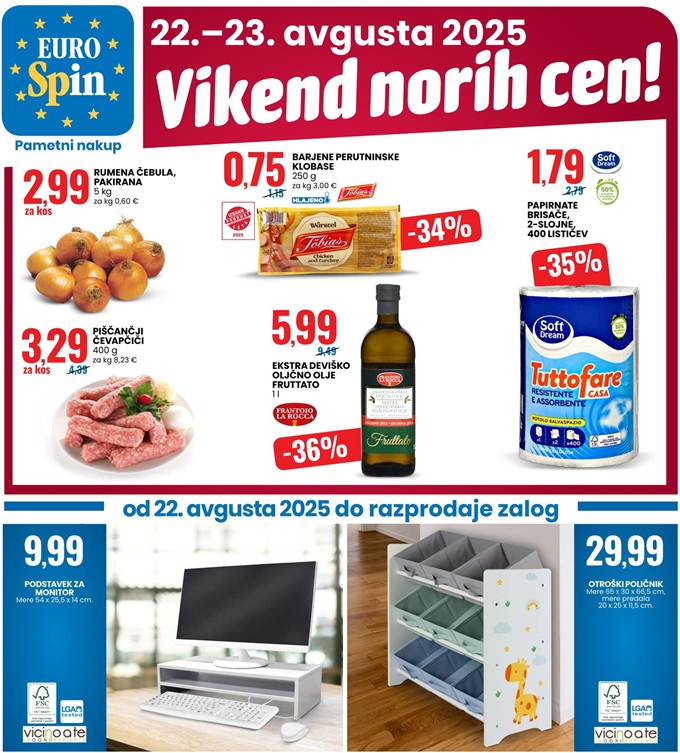 Eurospin vikend norih cen do 23.8.
