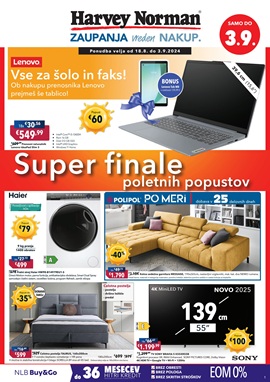 Harvey Norman katalog Super finale poletnih popustov