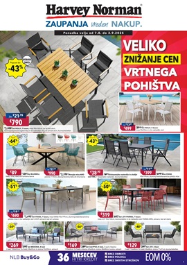 Harvey Norman katalog Veliko znižanje cen vrtnega pohištva